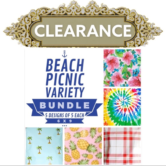 Other - 3 pack 25 6X9 Beach Picnic  Poly Mailers Bundle CLEARANCE